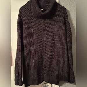 Time and Tru Black Ribbed Knit Sweater